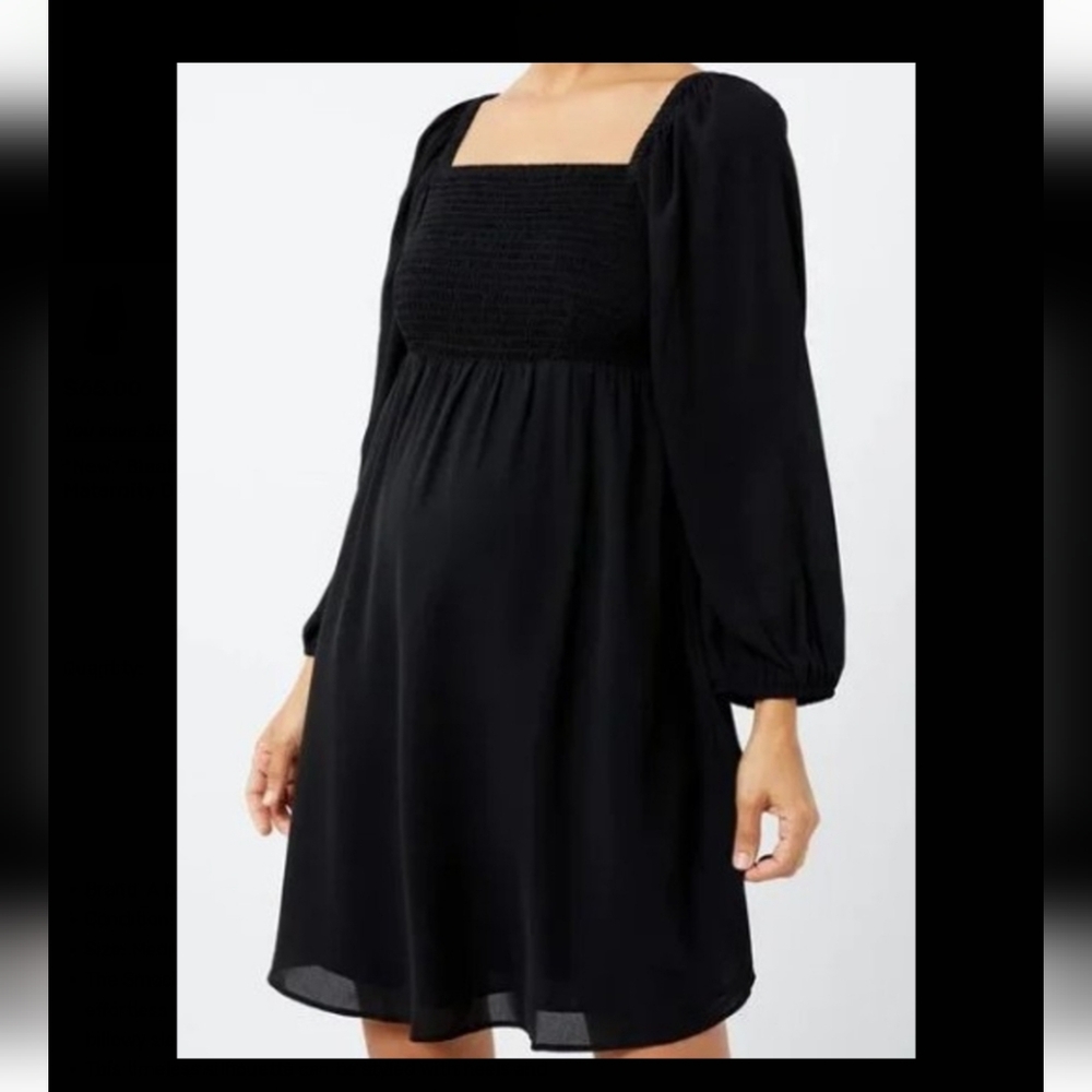 Maternity Smocked Babydoll Dress black size small